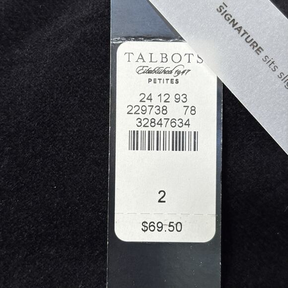 Talbots Pants Women’s 2P Black Signature Boot Flat Front Cotton Blend Velvet - Picture 4 of 13